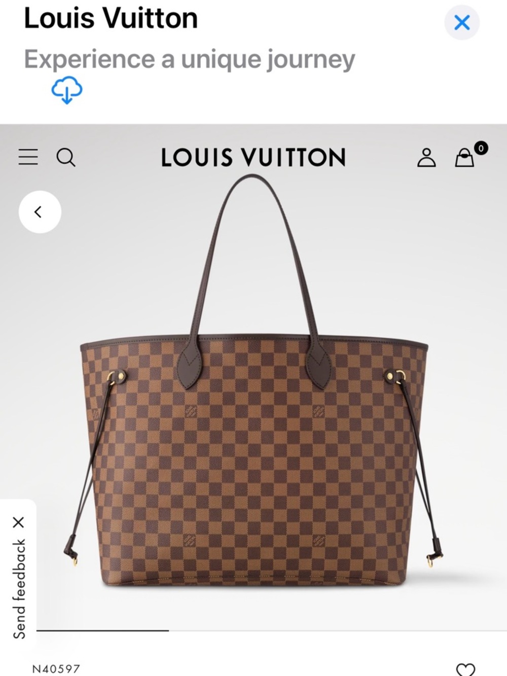 Louis Vuitton Brown Damier Ebene Tote Bag
